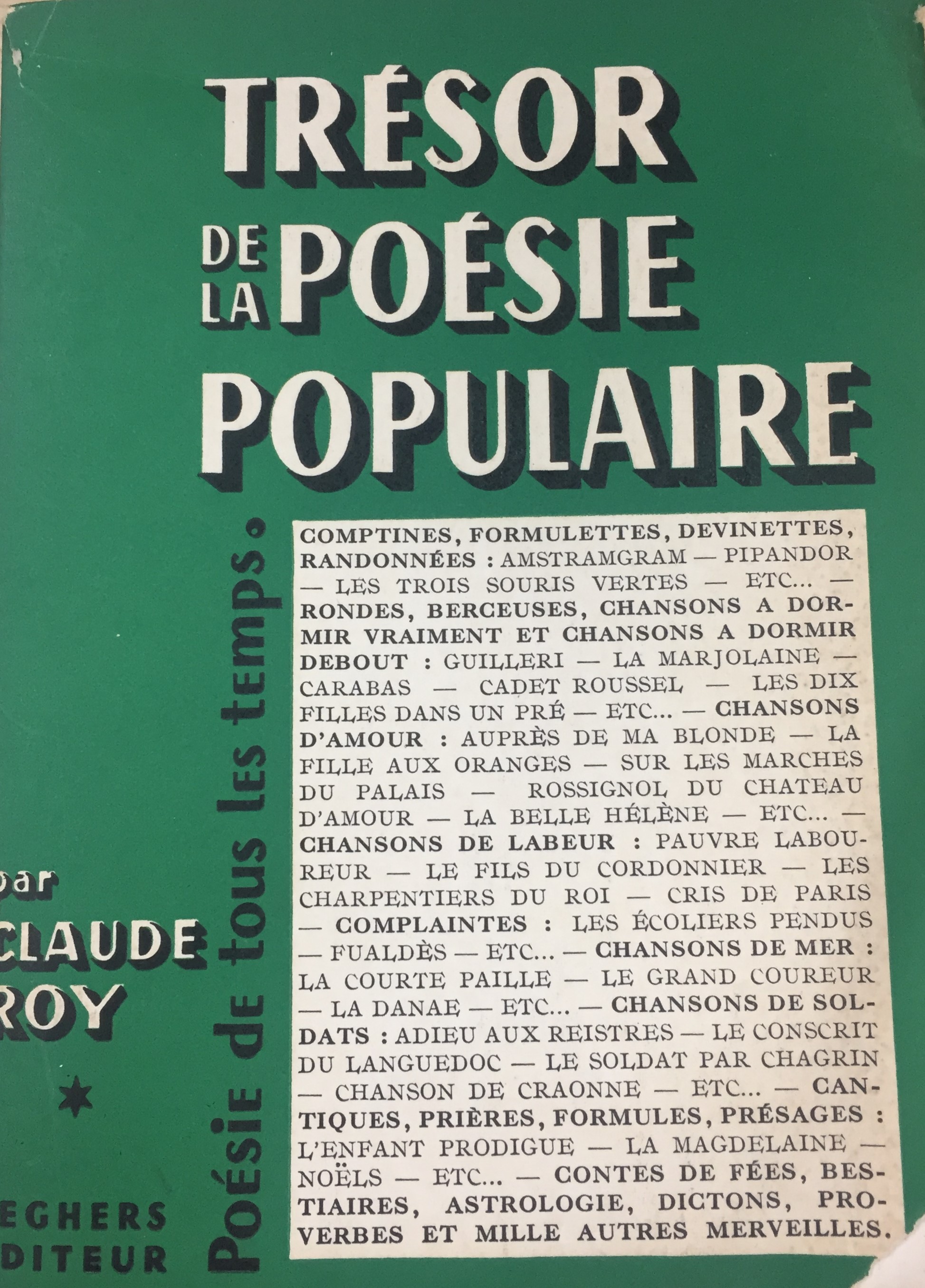 Trésor de la poésie populaire